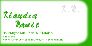 klaudia manit business card